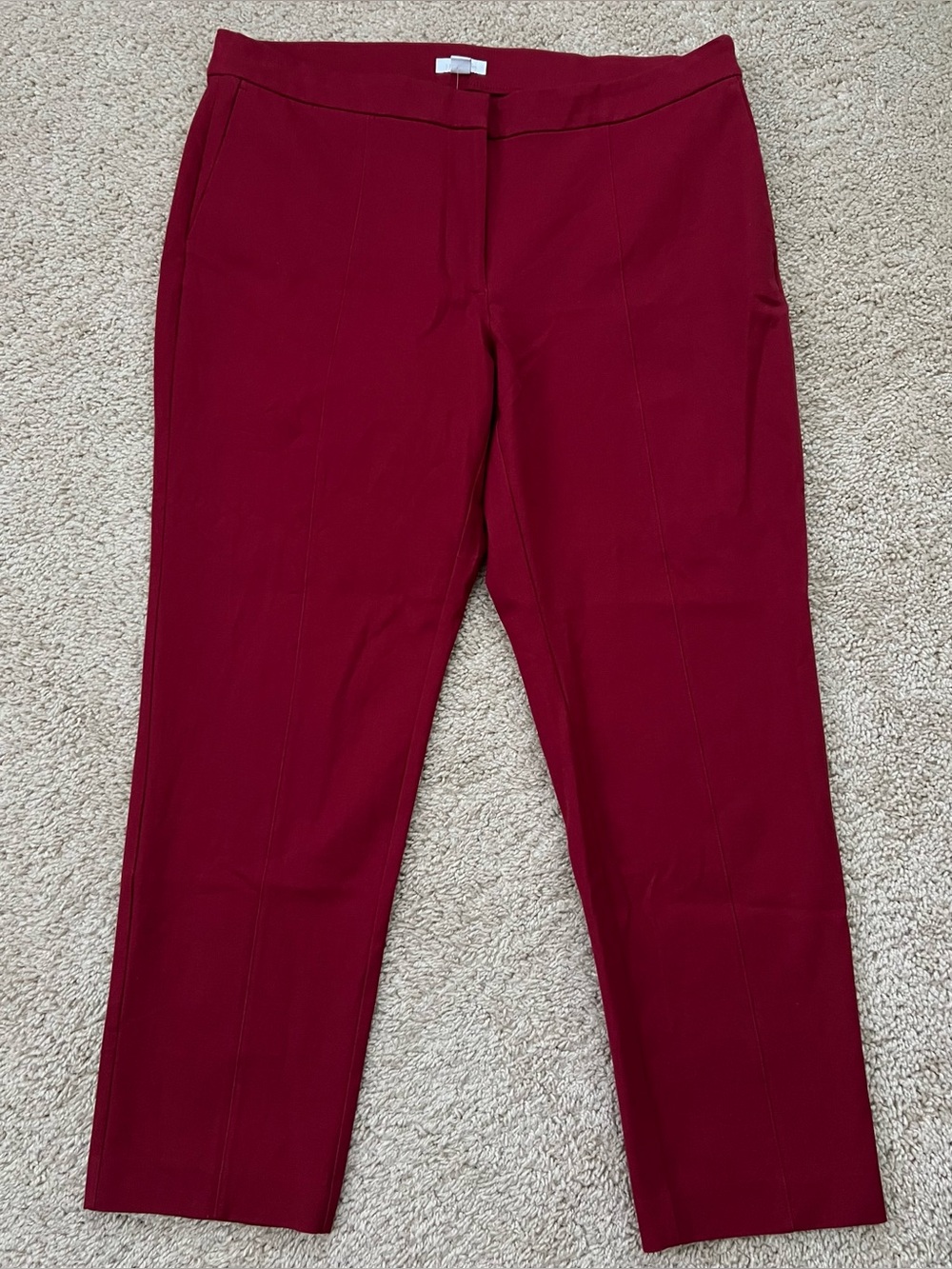 NWT J. Jill Women’s Size 12P Premium Bi-Stretch Straight Leg Cropped Red Pants